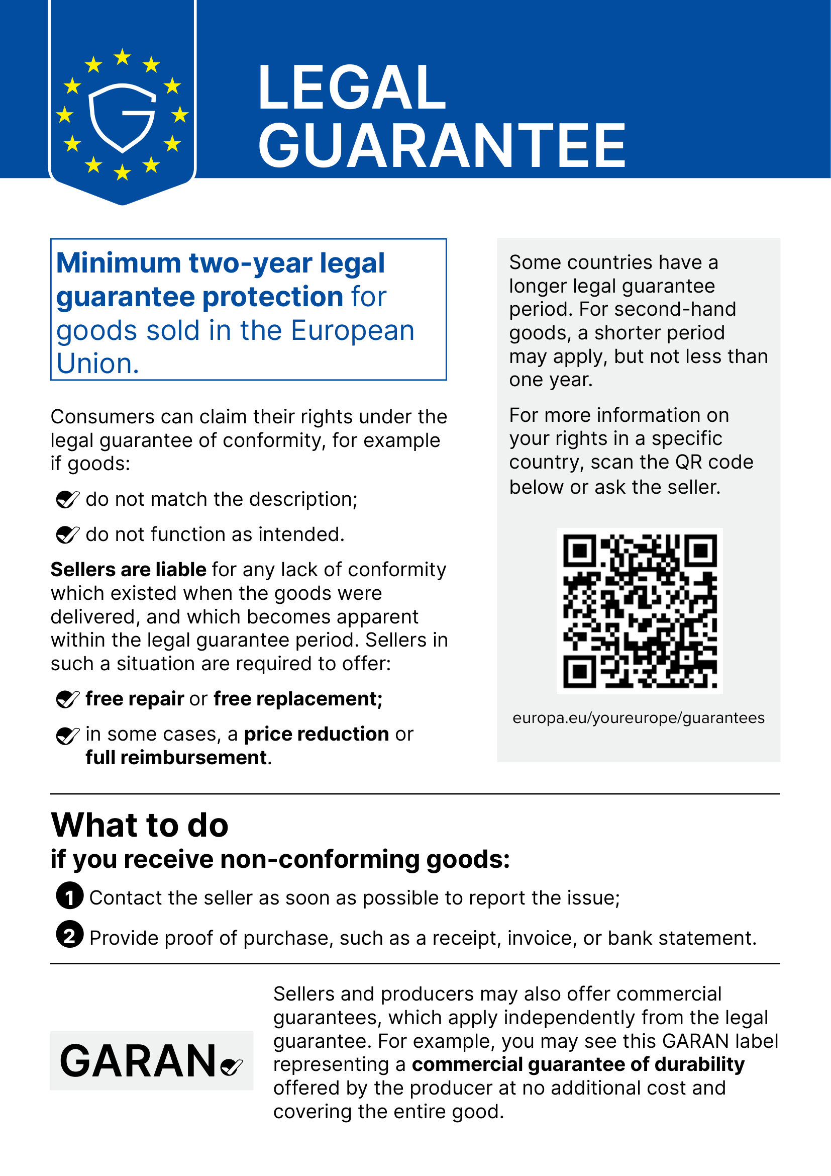 Your legal guarantee rights